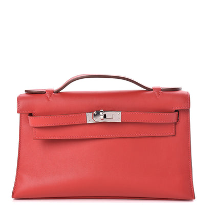 Hermes Swift Kelly Pochette Clutch Vermillion 1 of 11
