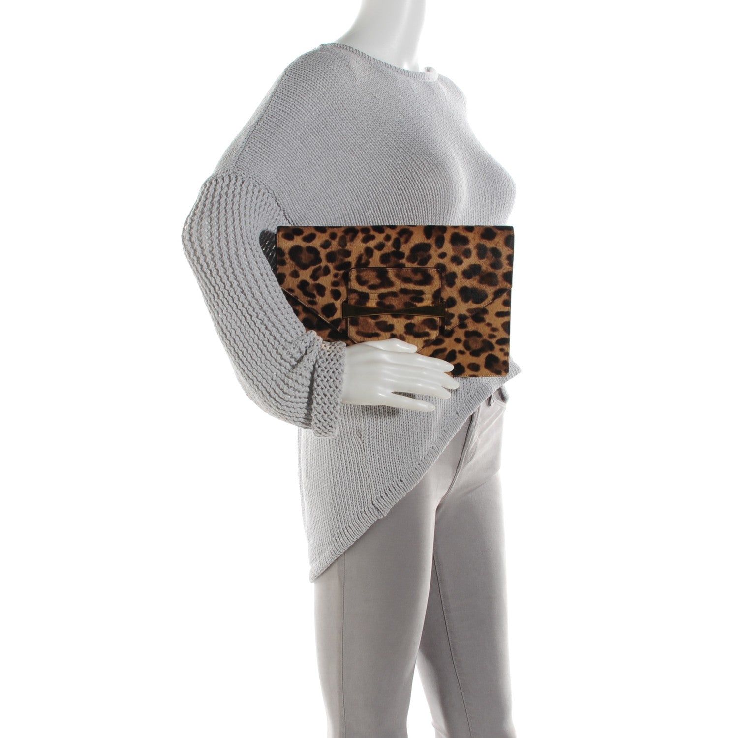 Alexander McQueen Pony Hair Leopard Print Clutch Bordeaux 2 of 6