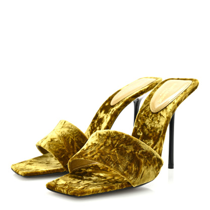 Saint Laurent Velvet Baliqua 105 Mule Sandals 39 Yellow 3 of 7