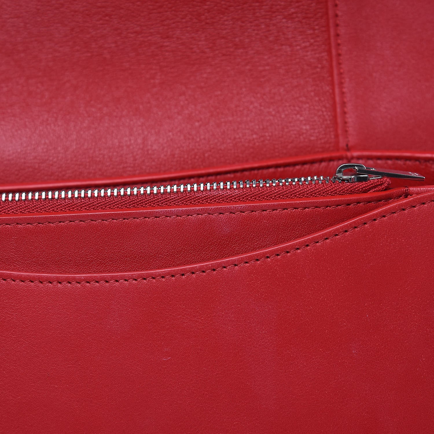 Celine Shiny Smooth Calfskin Medium Frame Shoulder Bag Poppy Red Clay 12 of 15