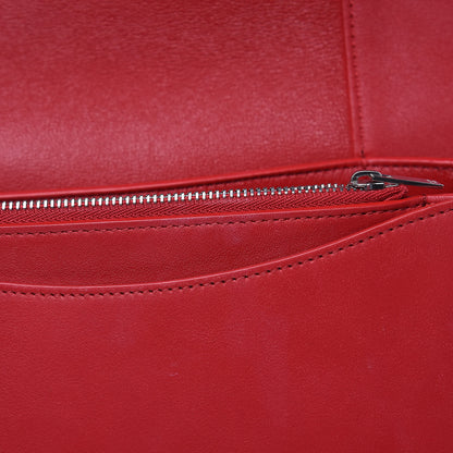 Celine Shiny Smooth Calfskin Medium Frame Shoulder Bag Poppy Red Clay 12 of 15