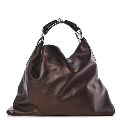 Gucci Calfskin Large Horsebit Chain Hobo Bronze 1 of 14