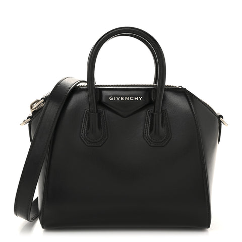 Shiny Lord Calfskin Mini Antigona Black