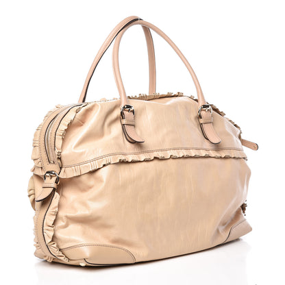 Gucci Calfskin Ruffle Medium Sabrina Boston Tote Nude 3 of 12