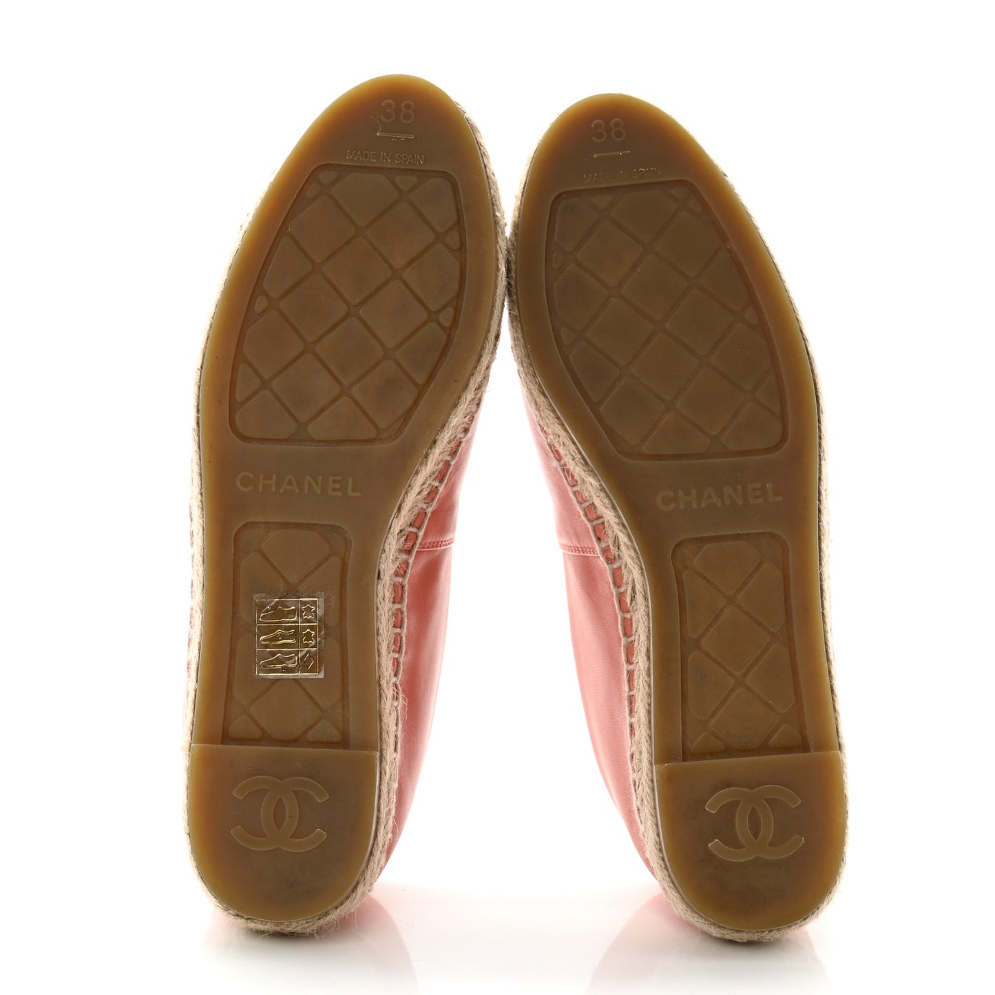Lambskin CC Espadrilles 38 Pink Red Black