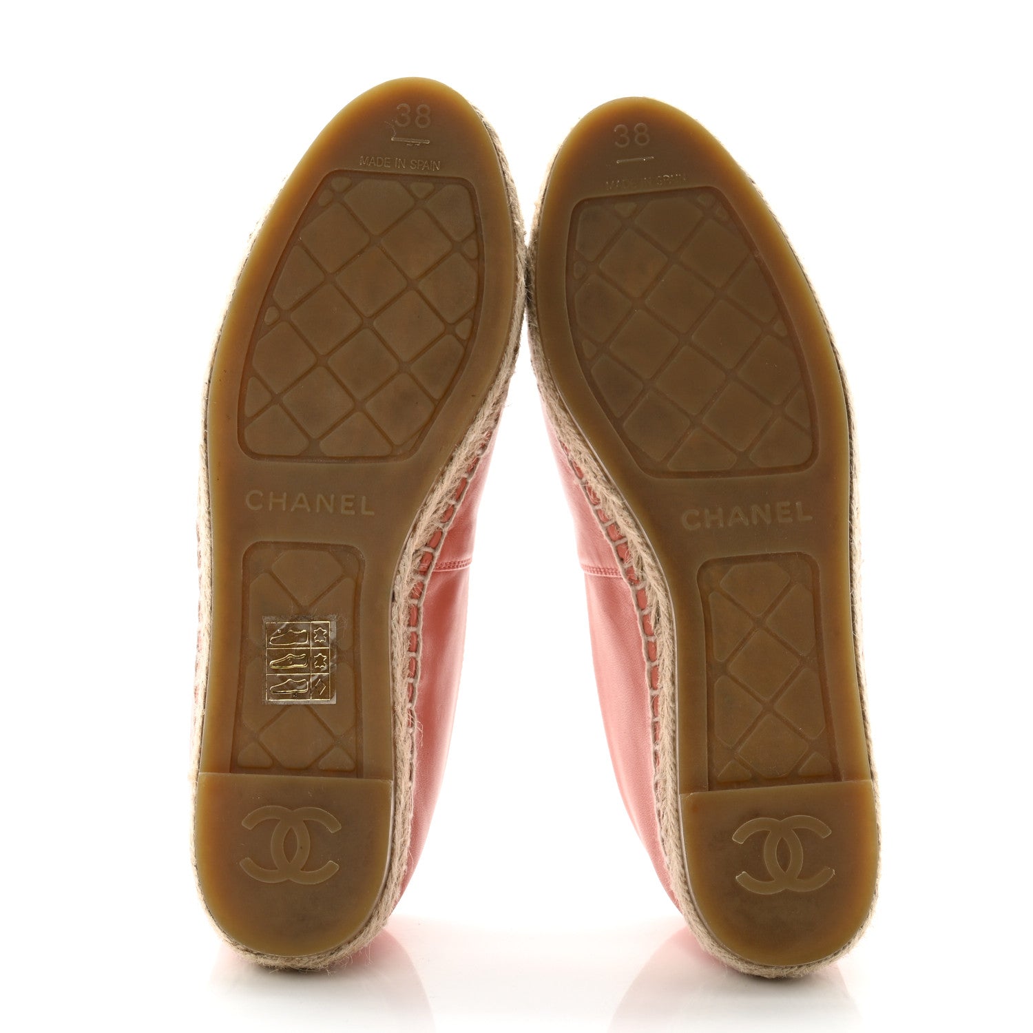 Chanel Lambskin CC Espadrilles 38 Pink Red Black 5 of 9