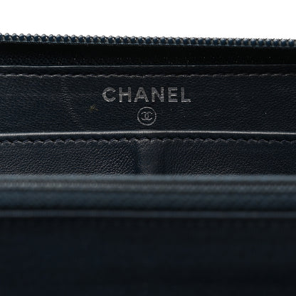 Chanel Lambskin Quilted Boy Zip Around Wallet Navy 6 of 9