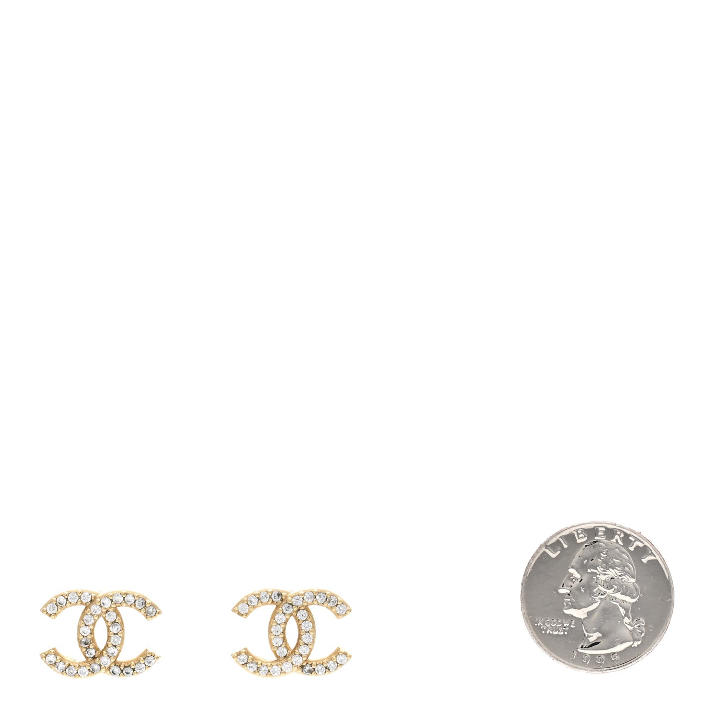 Crystal CC Earrings Gold