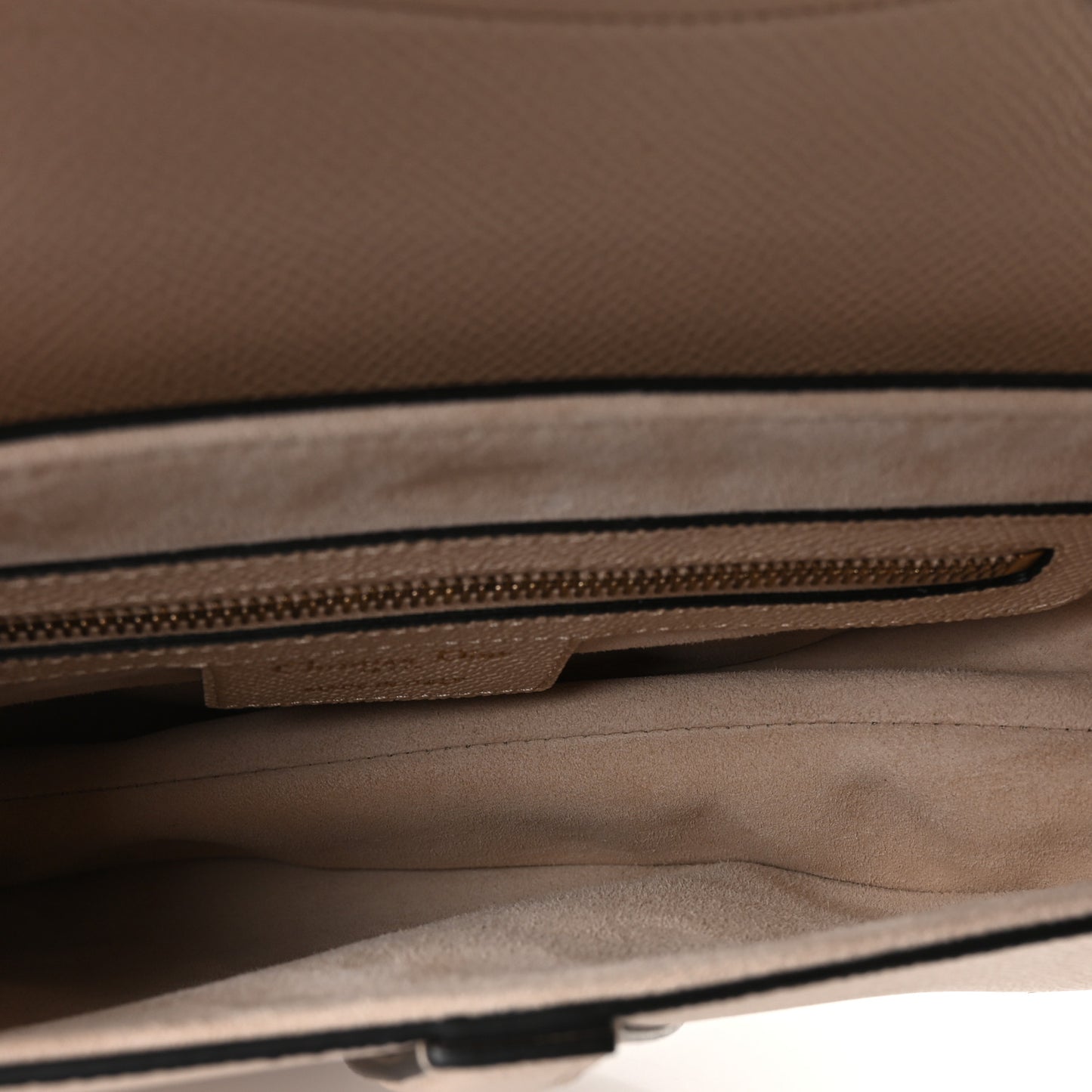 Grained Calfskin Saddle Bag With Strap Warm Taupe