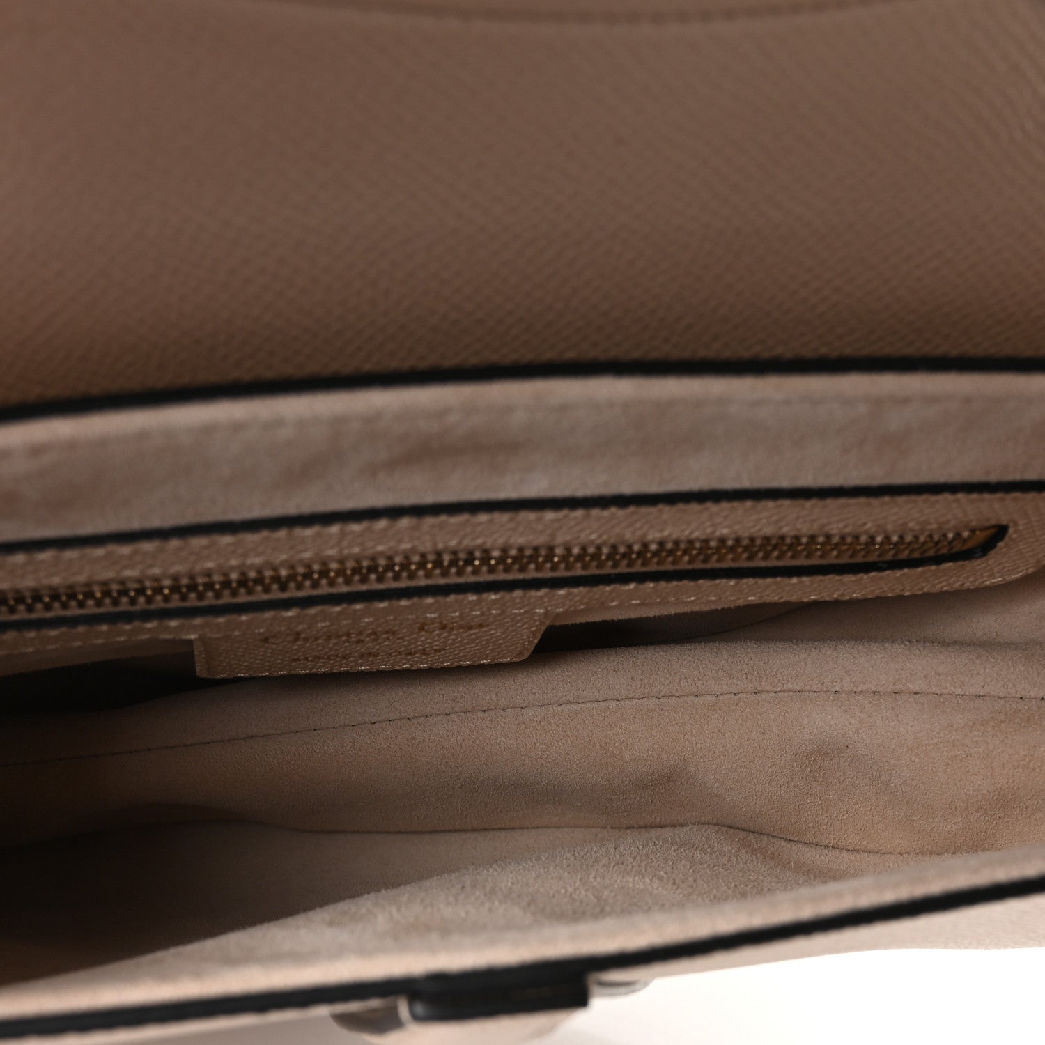 Christian Dior Grained Calfskin Saddle Bag With Strap Warm Taupe 4 of 9