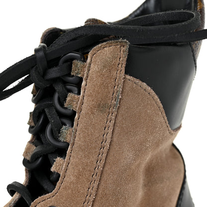Louis Vuitton Suede Calfskin Monogram Laureate Platform Desert Boots 38.5 Taupe 12 of 18