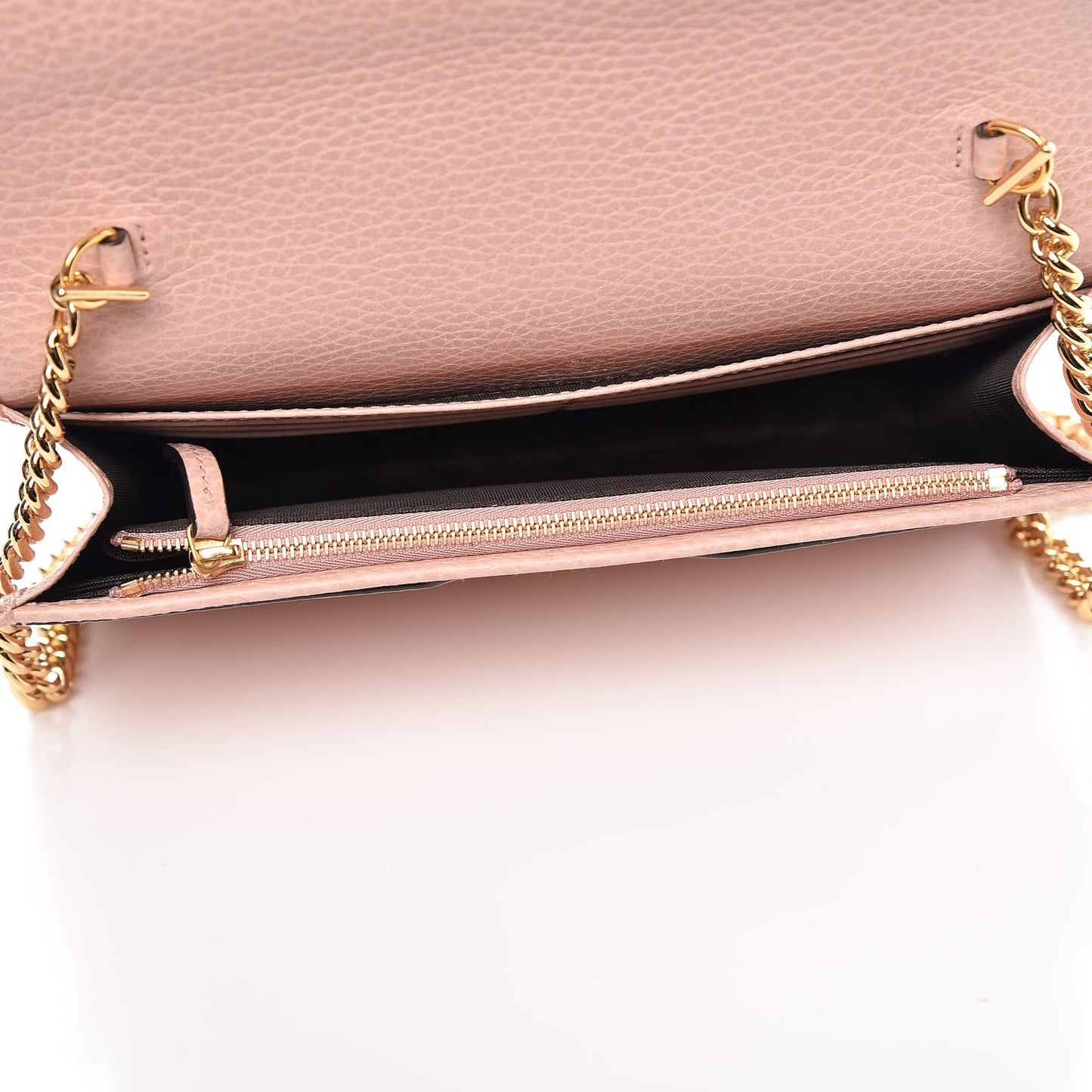 Dollar Calfskin Mini GG Marmont Chain Wallet Perfect Pink