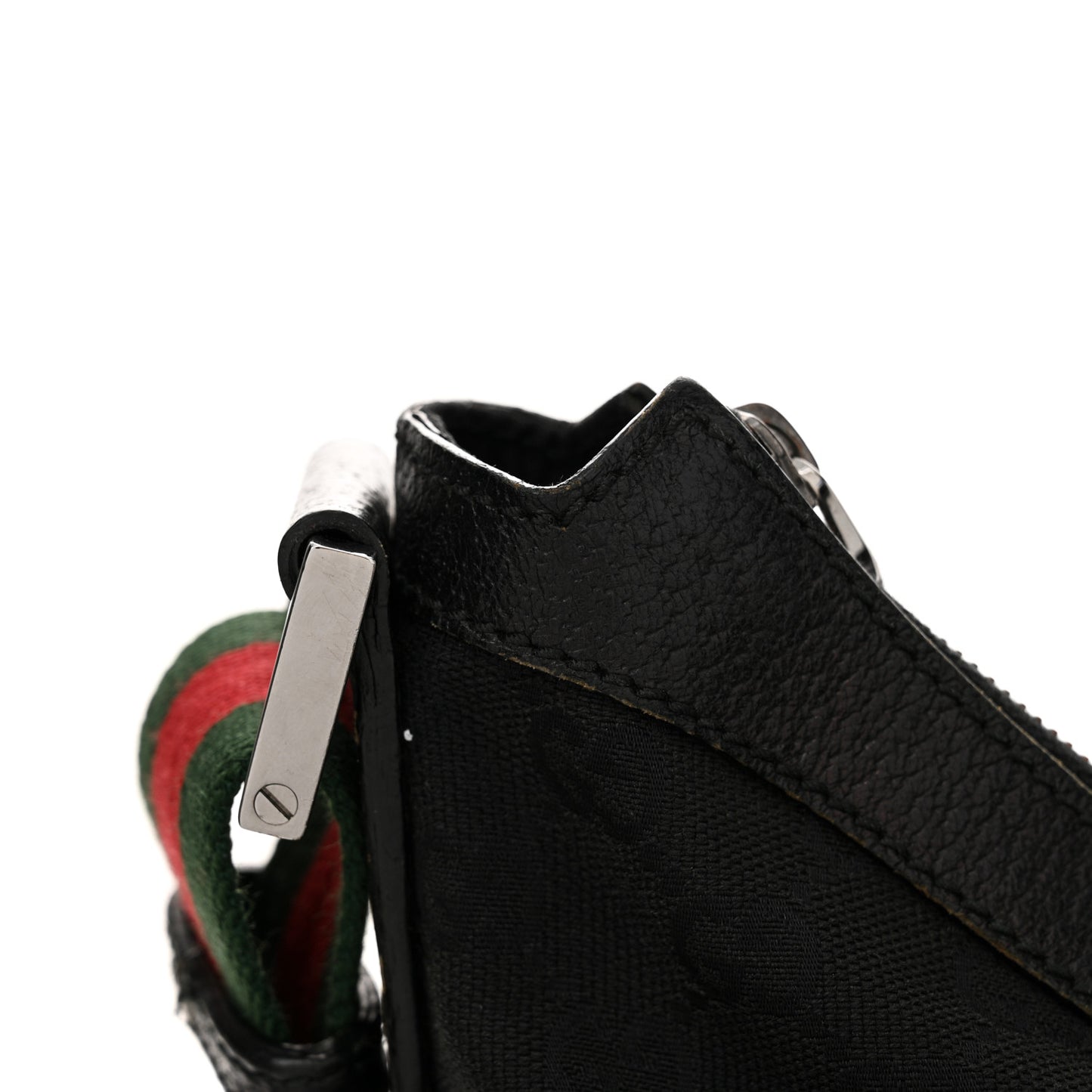 Monogram Web Medium Half Moon Hobo Black