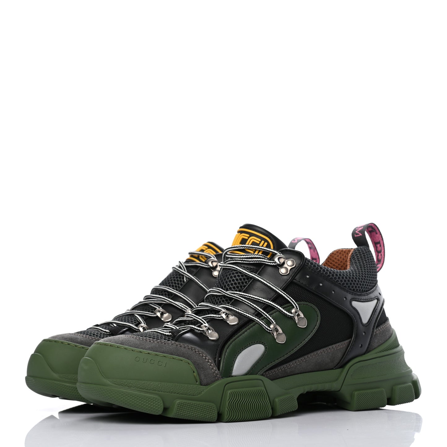 X SEGA Mesh Suede Calfskin Mens Flashtrek Sneakers 9 Loess Black Olive Green