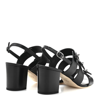 Chanel Calfskin CC Turnlock Sandals 38 Black 5 of 10