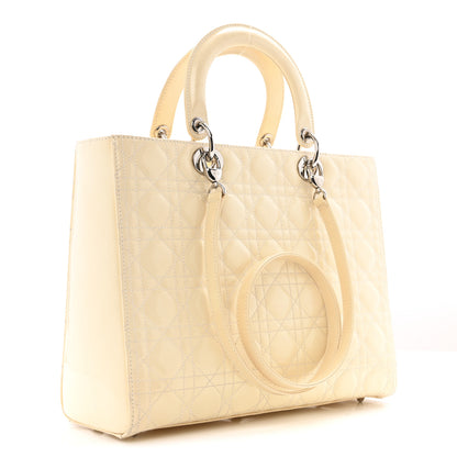 Christian Dior Patent Cannage Large Lady Dior White 3 of 14