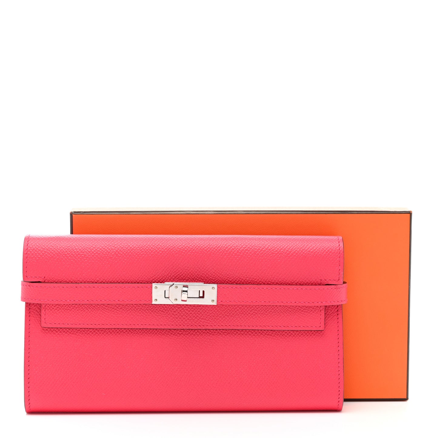 Epsom Kelly Longue Wallet Rose Extreme