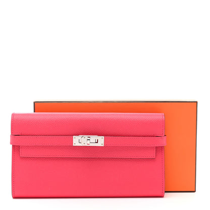 Hermes Epsom Kelly Longue Wallet Rose Extreme 7 of 7