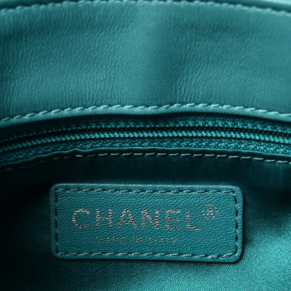 Chanel Calfskin Stitched Double Flap Bag Turquoise 6 of 10