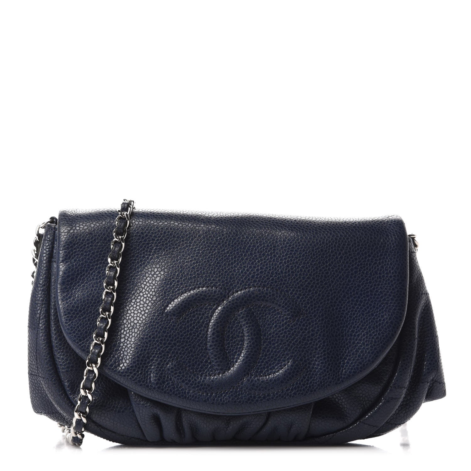 Chanel Caviar Half Moon Wallet On Chain WOC Navy 1 of 13