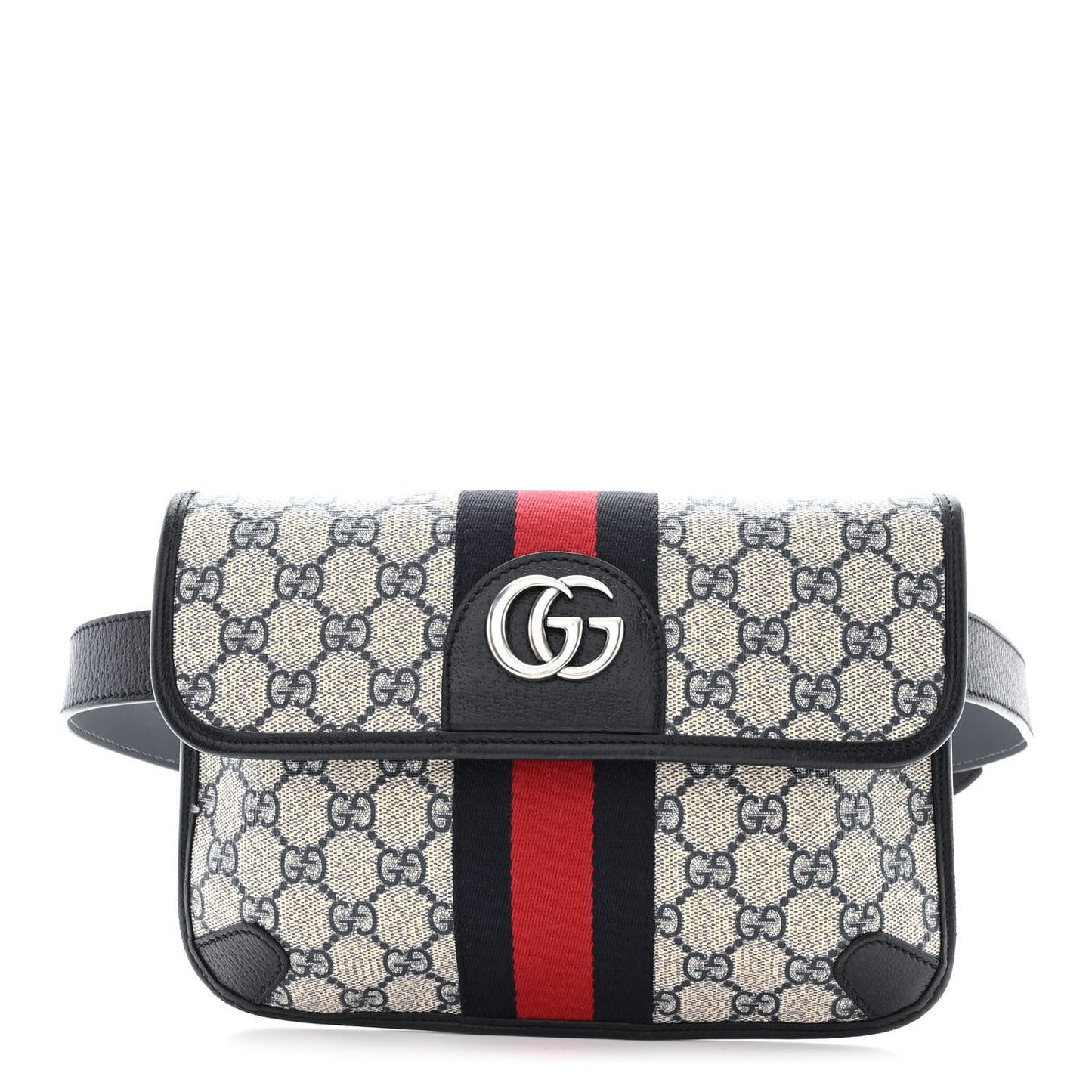 GG Supreme Monogram Web Small Ophidia Belt Bag 90/36 Beige Navy