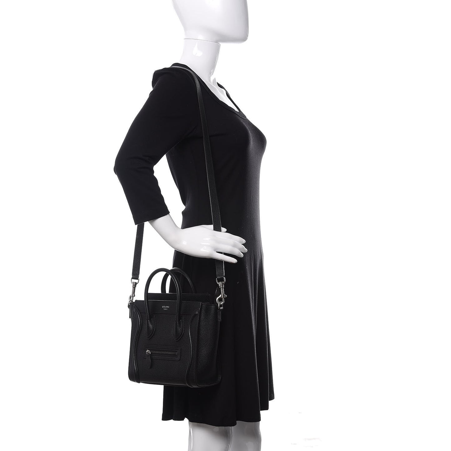 Drummed Calfskin Nano Luggage Black