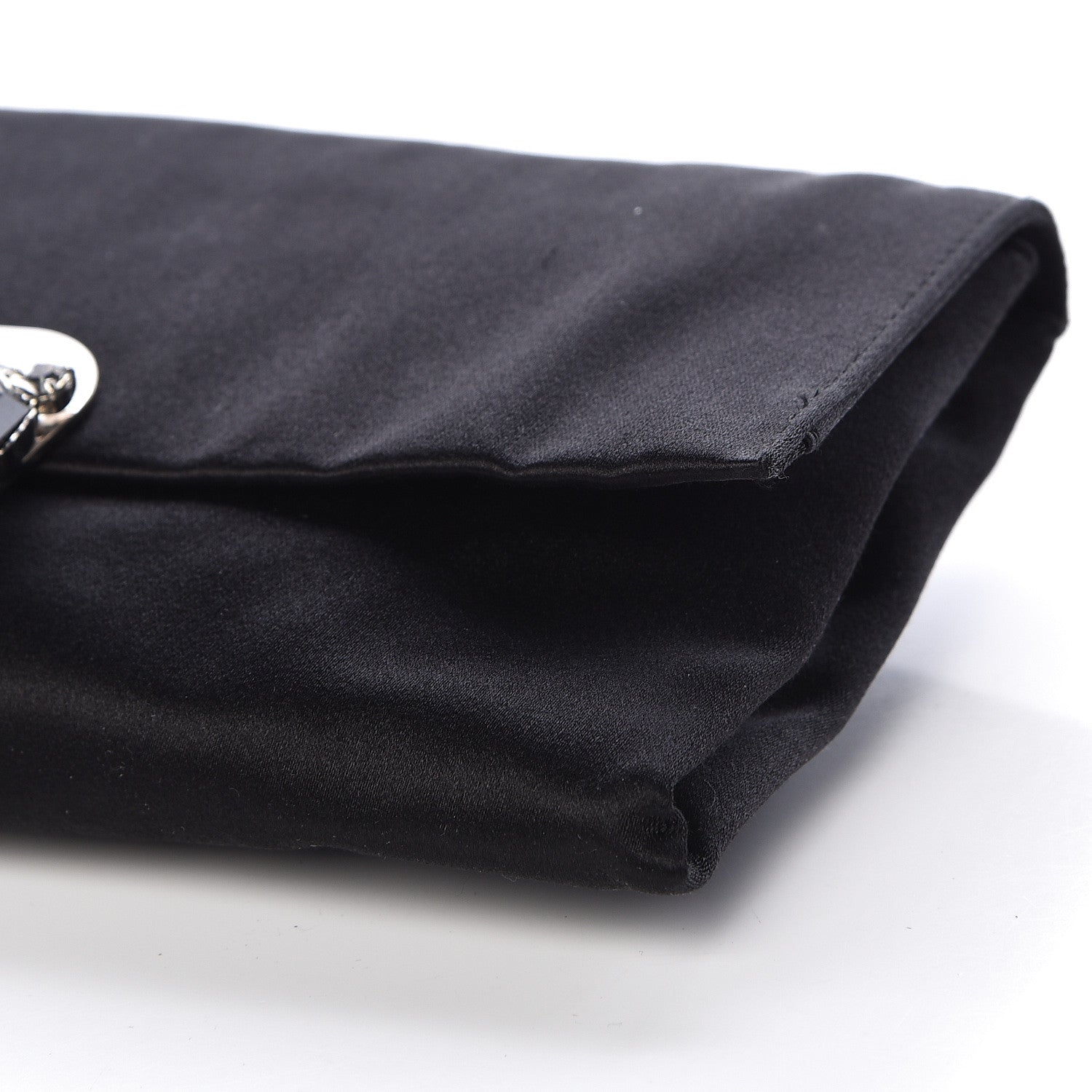 Prada Satin Crystal Clutch Black 9 of 10