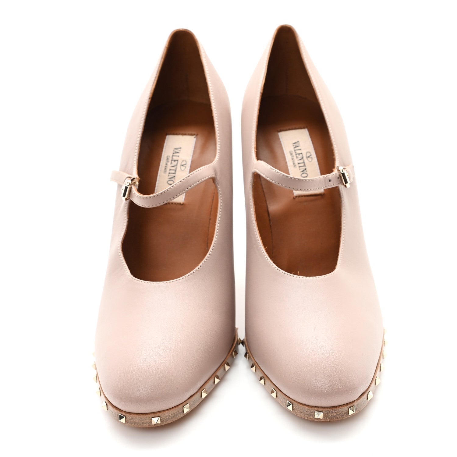 Valentino Garavani Calfskin Soul Rockstud Mary Jane 110mm Pumps 39.5 Poudre 3 of 8