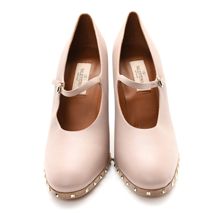 Valentino Garavani Calfskin Soul Rockstud Mary Jane 110mm Pumps 39.5 Poudre 3 of 8