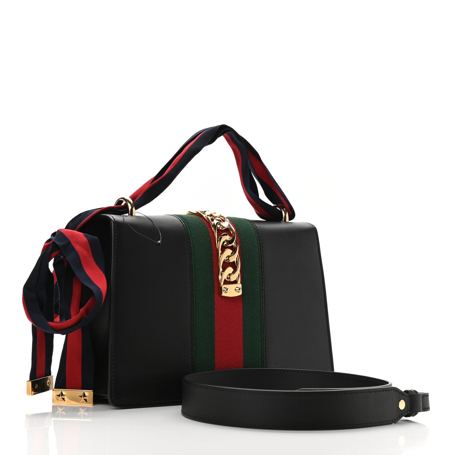Gucci Calfskin Small Sylvie Shoulder Bag Black 3 of 11