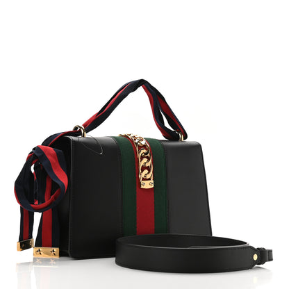 Gucci Calfskin Small Sylvie Shoulder Bag Black 3 of 11