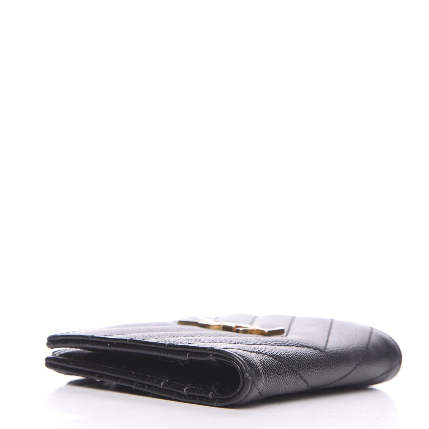 Grain De Poudre Matelasse Chevron Monogram Zipped Card Case Black
