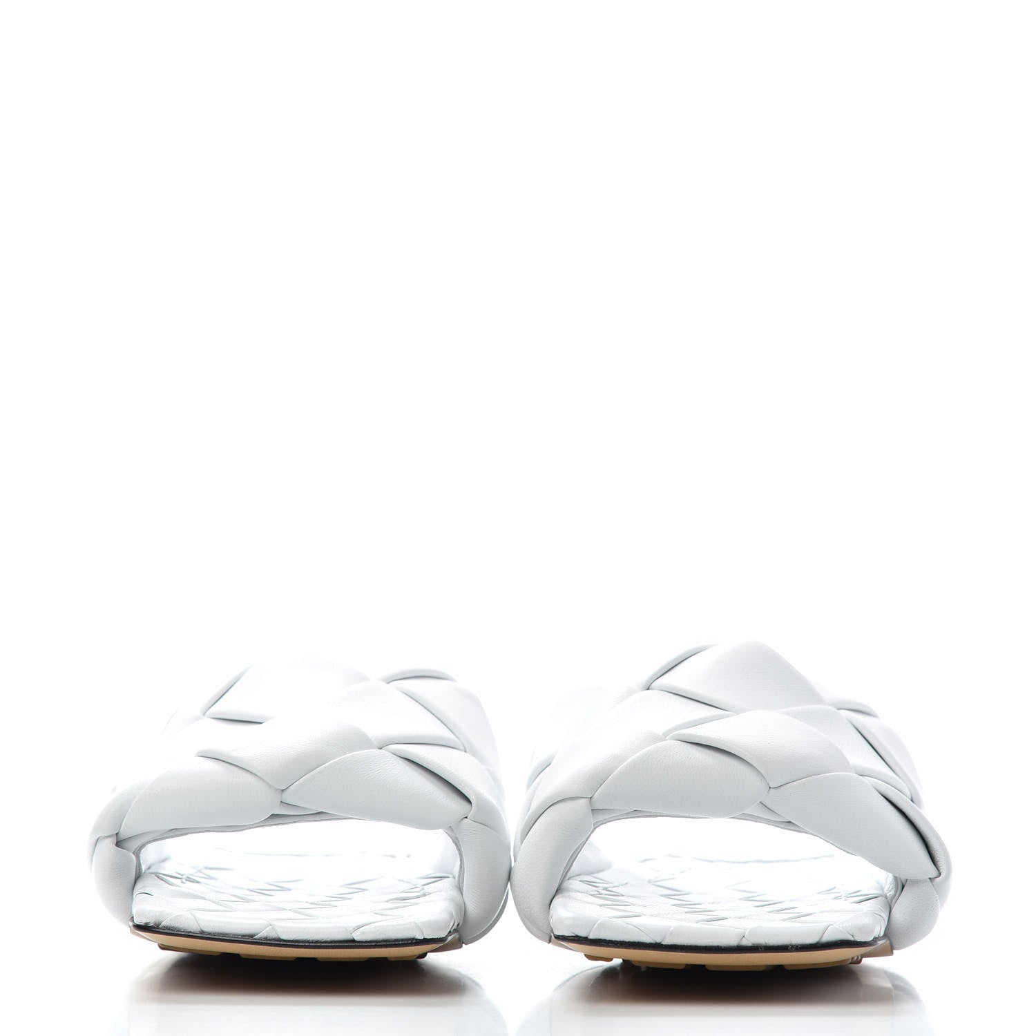 Bottega Veneta Nappa Maxi Intrecciato Lido Flat Sandals 35 Optic White 2 of 9