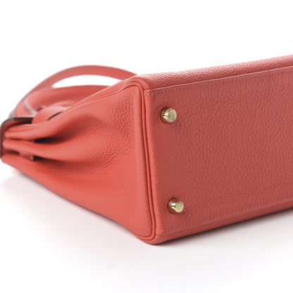Hermes Togo Kelly Retourne 28 Rouge Pivoine 6 of 10