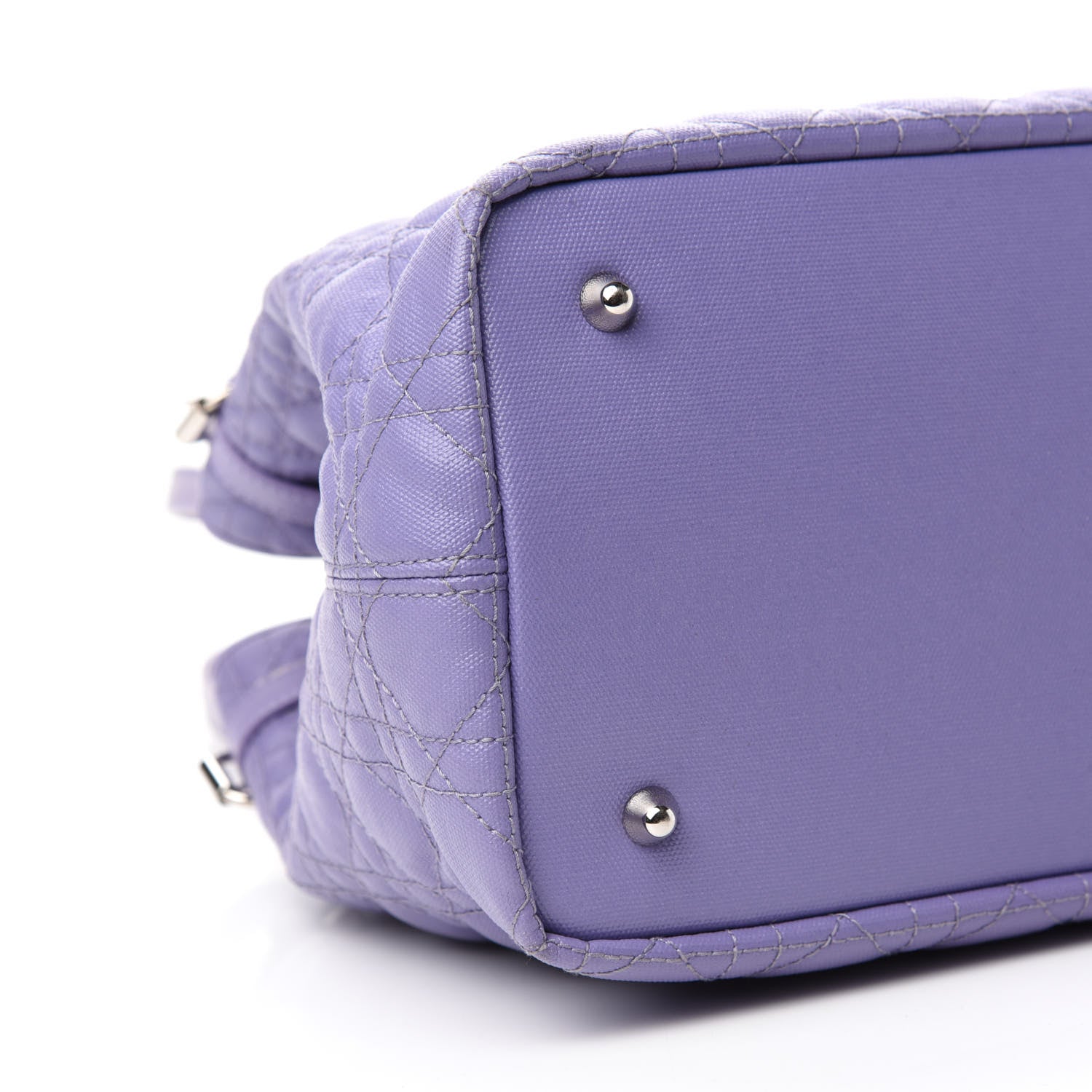 Christian Dior Coated Canvas Cannage Medium Panarea Tote Lilac 6 of 16