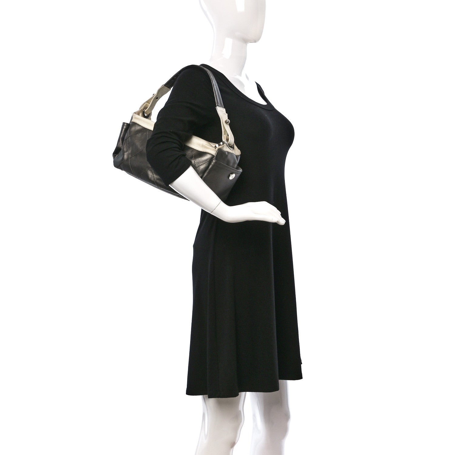 Chanel Coated Canvas Paris Biarritz Hobo Silver 2 of 18