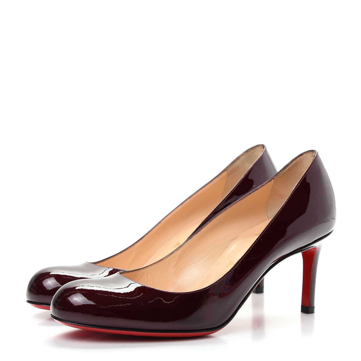 Christian Louboutin Patent Simple 70 Pumps 36.5 Burgundy 3 of 9