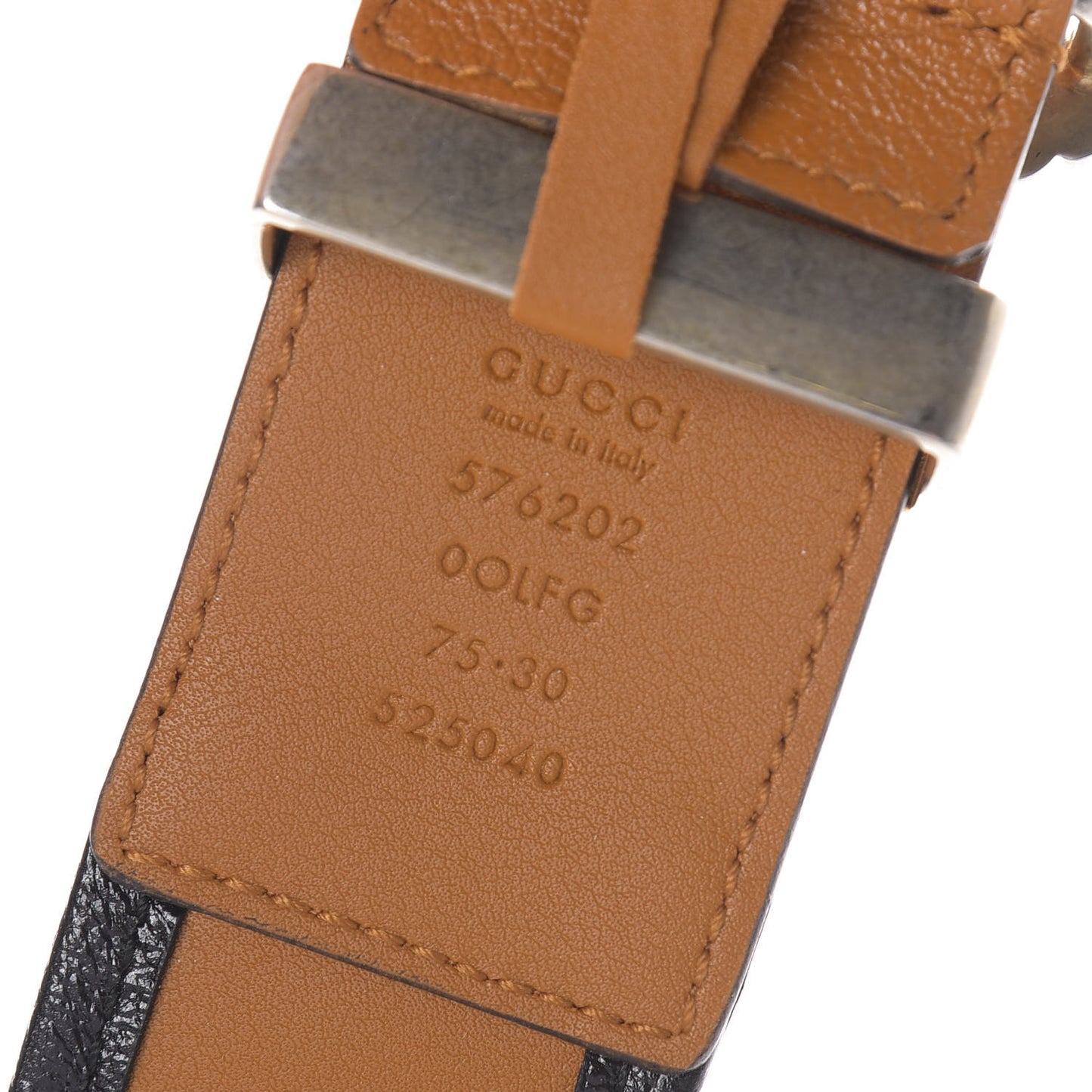 Azalea Calfskin Matelasse Diagonal Torchon Double G 40mm Belt 75 30 Cognac Black