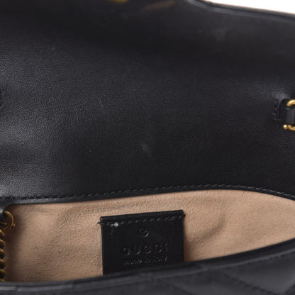 Gucci Calfskin Matelasse Super Mini GG Marmont Shoulder Bag Black 13 of 15