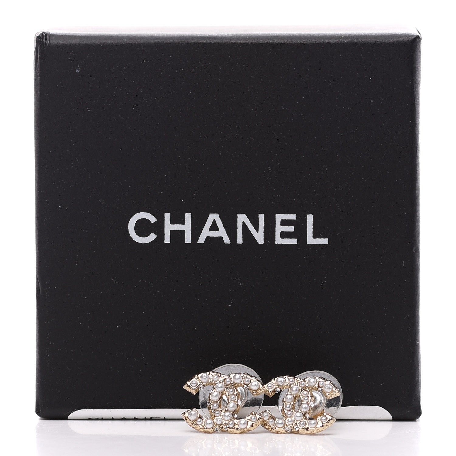 Chanel Pearl Crystal CC Earrings Gold 5 of 5