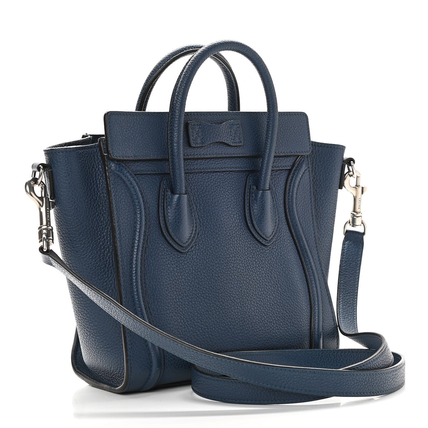 Drummed Calfskin Nano Luggage Indigo