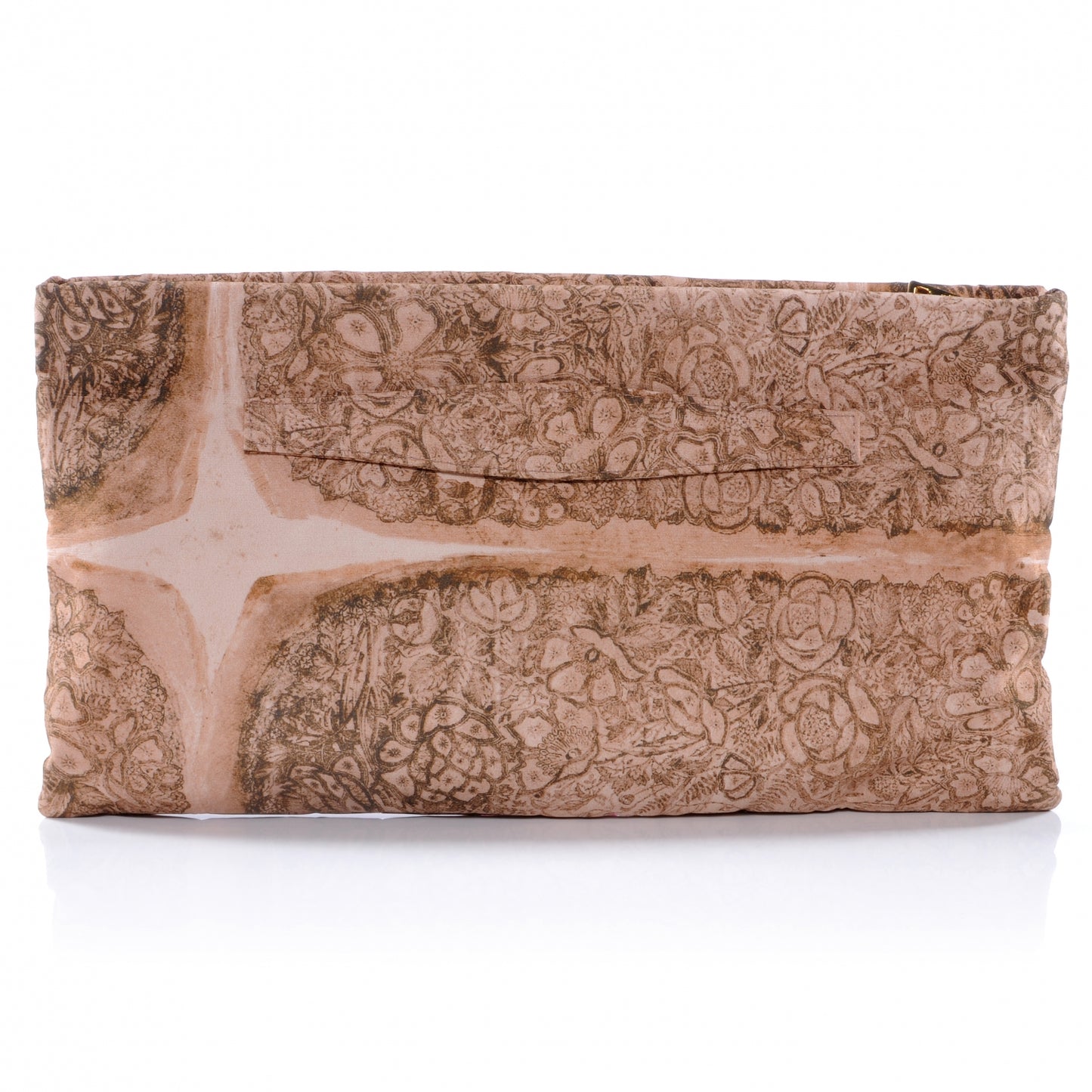 Silk Faille Oversized Floral Zip Clutch Cipria