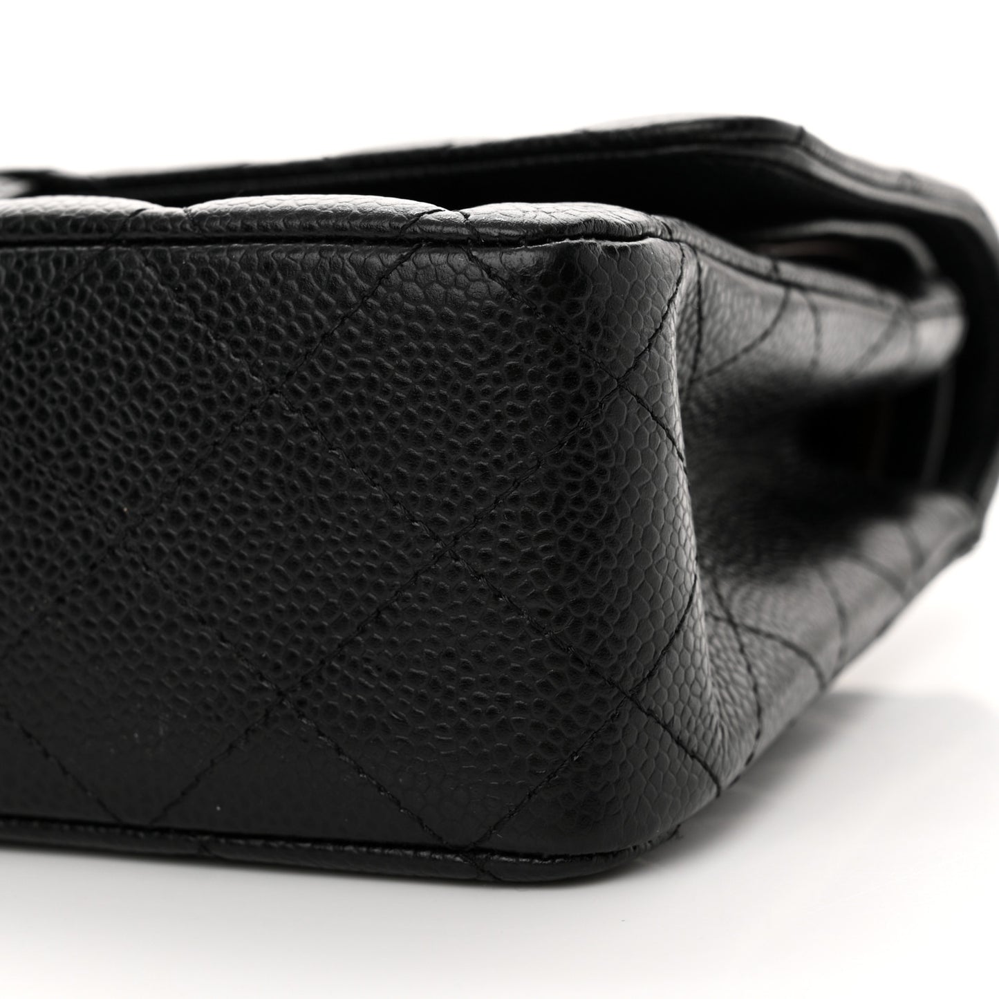 Caviar Quilted Medium Double Flap Black
