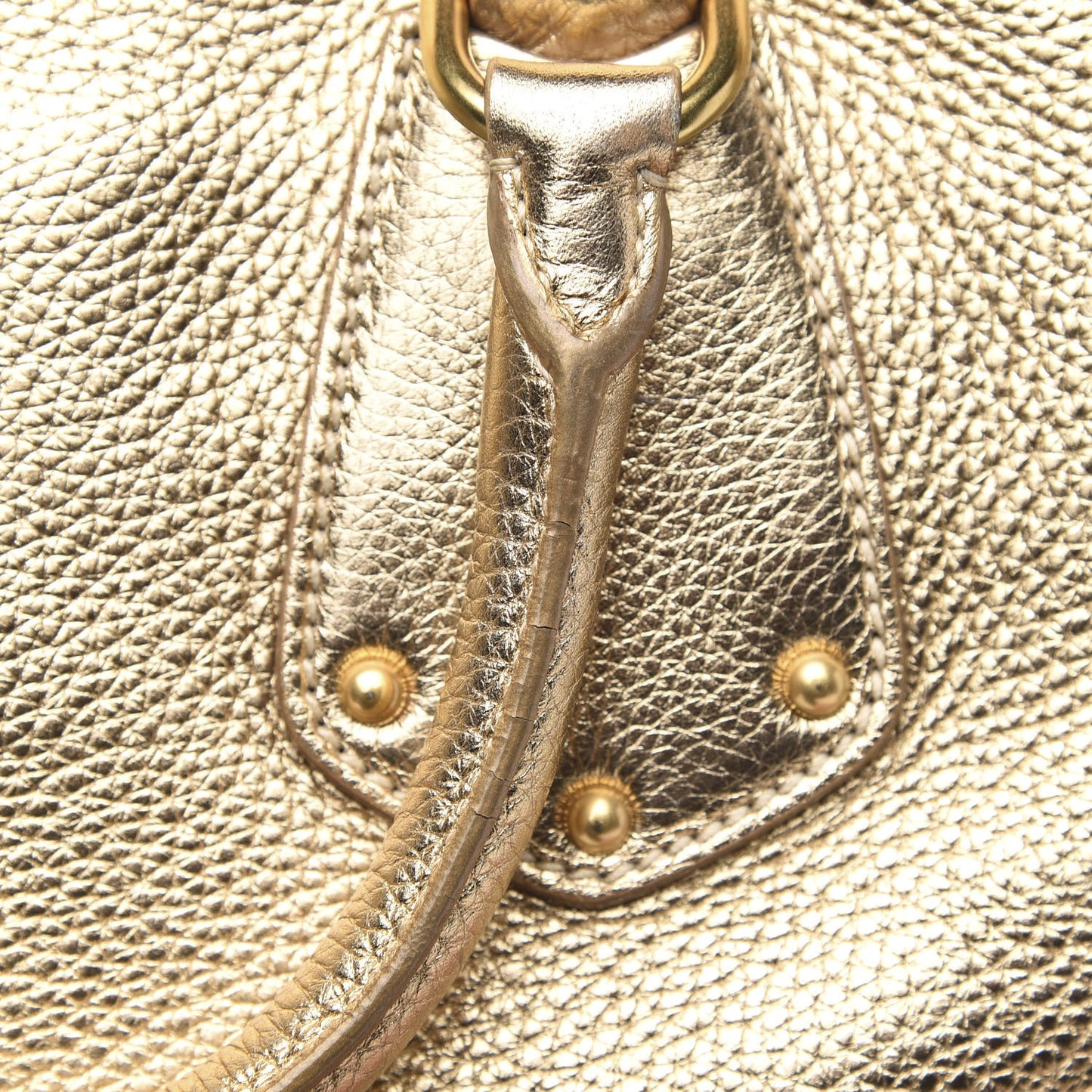 Metallic Vitello Daino Tote Platino