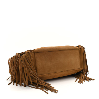 Saint Laurent Suede Fringe Monogram Shopping Tote Light Ochre 3 of 9