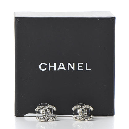 Chanel Crystal CC Earrings Silver 5 of 5