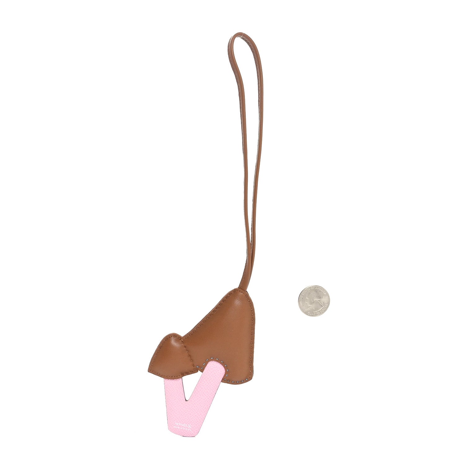 Hermes Lambskin Epsom Suede Petit H Mushroom Charm Kraft Mauve Sylvestre Bleu Pinede 2 of 4