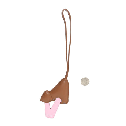 Hermes Lambskin Epsom Suede Petit H Mushroom Charm Kraft Mauve Sylvestre Bleu Pinede 2 of 4