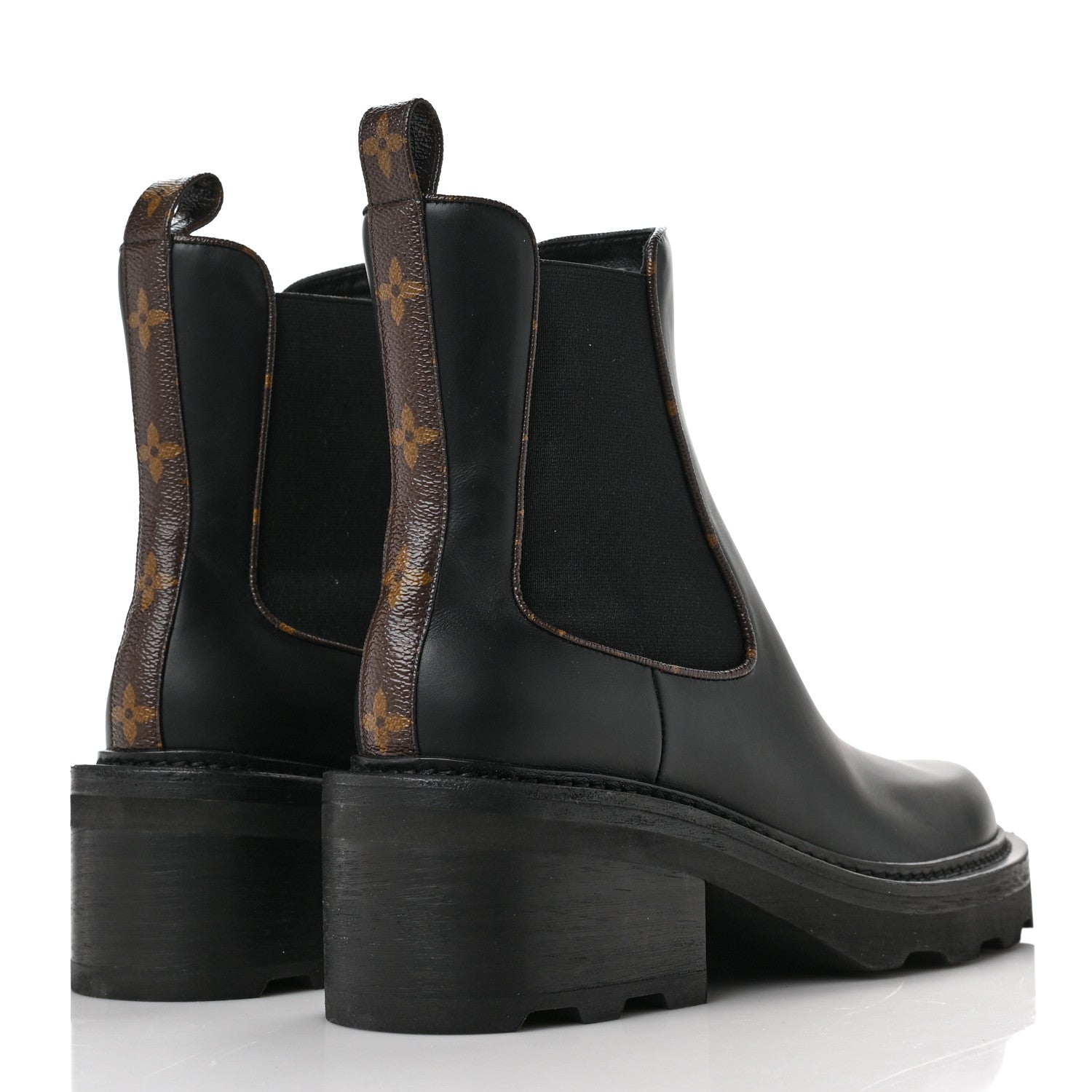 Louis Vuitton Calfskin Monogram Beaubourg Ankle Boots 40.5 Black 4 of 8