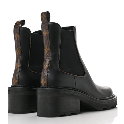 Louis Vuitton Calfskin Monogram Beaubourg Ankle Boots 40.5 Black 4 of 8